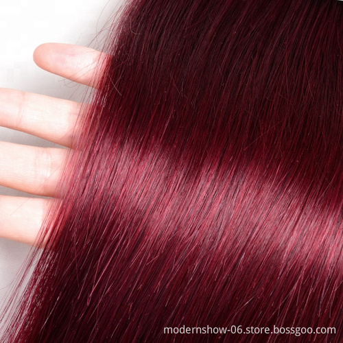 Modern Show Ombre Hair Extensions Wholesale Very Cheap  Brazilian Virgin Human Hair 1B/99J Straight Hair Extensions